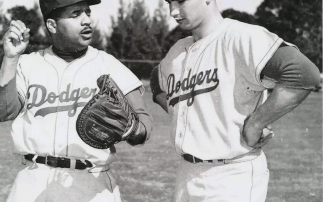 Campy teaching Sandy a thing or two during Spring Training 1955.